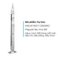 Trụ lan can cầu thang KL017 20x50 Inox 304 TM Khalico