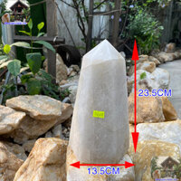 Trụ lục giác thạch anh trắng-4.8kg KT 23.5 x 13.5 cm-T617