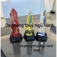 Trụ lục giác thuỷ tinh núi lửa đỏ và xanh siêu đẹp cao tầm 20-25cm