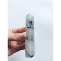 Trụ tourmaline đen và thạch anh cao 8.5cm thiền phong thủy tarot reiki