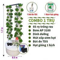 Trụ Trồng Rau Thủy Canh 66 Rọ - Tháp Trồng Cây Thông Minh - Đầy Đủ Phụ Kiện