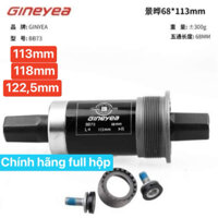 Trục Giữa Xe Đạp Cốt Vuông bi bạc đạn Gineyea BB73 68mm Made in Taiwan size 113mm,118mm,122,5mm full hộp