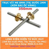 Trục vít me 8mm T8, bước 2mm 350mm (35cm)