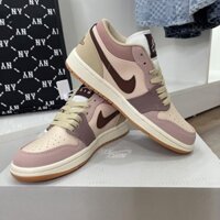 Trùm check giày Giày_Nike_jordan_1low phối màu nâu hồng bản Trung cao cấp giày full box