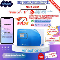 (Trùm giải trí) SIM 4G 5G Vinaphone VD120M Miễn Phí TT,YTB,FB 30GB data tốc độ cao,Gọi Nội Mạng free