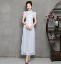 Trung Dài Trung Hoa Dân Quốc Phong Cách Cải Tiến Sườn Xám Phong Cách Trung Hoa Cô Dâu Đỏ Bánh Mì Nướng Quần Áo Em Gái Váy Bạn Gái Plus size Nữ