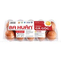 Trứng gà gộc Ba Huân hộp 10 quả 700g (ea)