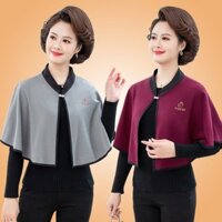 Trung Niên Đức Nhung Khăn Choàng Vai Ấm Áo Khoác Phong Cách Nữ Rời Kích Thước Lớn Phù Hợp Với Nữ Khăn Choàng Chống Lạnh mmpj3.26