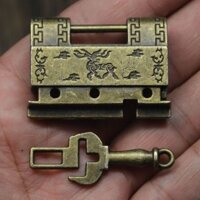 Trung Quốc Cổ Khóa Hợp Kim Kẽm Khóa Nhỏ Sika Hươu Khóa Hộp Gỗ Cũ Ngang Mở Ổ Khóa Hộp Trang Sức Khóa Retro Khóa ethwwj3.6A