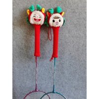Trung Quốc Đỏ Vợt Cầu Lông Tay Cầm Vỏ Bảo Vệ Đàn Hồi Cao Vợt Cầu Lông Tay Cầm Bao Handmade Cầu Lông Mặt Dây Chuyền