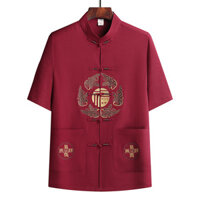 Trung Quốc năm mới quần áo cho nam giới Mens sườn xám Hanfu CNY quần áo Trung Quốc phong cách tang phù hợp với Truyền Thống Trung Quốc samfu phù hợp với