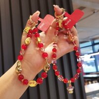 Trung Quốc Nút Thắt Thần Tài Dây Điện Thoại Di Động Dây Buộc Năm Mới Ngắn Đỏ Tròn Hạt Mặt Dây Chuyền Nữ Ngoài Trời Chìa Khóa Mạnh Chống Mất20250110