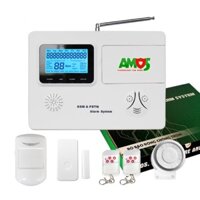 Trung tâm báo động AMOS AM-GSM74 Tự động hú còi, Gọi điện, nhắn tin, tới điện thoại khi đột nhập, tích hợp báo cháy