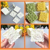 Trung Thu 4 mặt VUÔNG VÂN HOA Hướng Dương Sen Hồng Hạnh Phúc. Khuôn Bánh Trung thu 3d Siêu Sắc nét 250gr 200gr, 150 gram