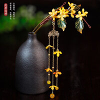 Trung Thu Phụ Kiện Lễ Hội Màu Vàng Osmanthus Trang Phục Cổ Kẹp Tóc Bước Yao Kẹp Tóc Phong Cách Cổ Đại Thỏ Ngọc Dễ Thương Phong Cách Mới Hanfu Phụ Kiện Tóc