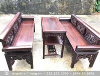 Trường kỷ gỗ gụ mật bộ 3 món (Anh Quang, Nam Định)