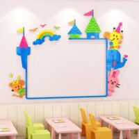 Trường mẫu giáo Billboard Hiển thị Slatwall Stickers Hình ảnh hoạt hình Hình nền 3d Mica Stickers Acrylic trang trí tường