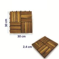 TRƯỜNG THỊNH WOOD Sàn gỗ vỉ nhựa tự ghép  24 x 24 x 300mm loại 4nan lót ban công, hồ bơi...