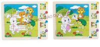 Truyện tranh gỗ ghép hình 4 lớp ghép hình 9-12-16 -20 mảnh Thỏ và rùa