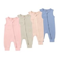 Truyện Trẻ Em Sợi Tre Quần Áo Sơ Sinh Áo Liền Quần Không Tay Áo Liền Quần Tập Đi Dây Kéo Bộ Đồ Ngủ