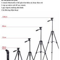 TryPod 3388 Cao 1m8 Chân Chụp Ảnh Chuyên Nghiệp Điện Thoại, Gắn Máy Ảnh Gopro,Máy Quay ,