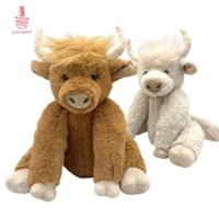 [Trysingoin] 25cm Mô Phỏng Bò Cao Nguyên Sang Trọng Búp Bê Thú Nhồi Bông Mềm Đeo Vòng Hoa Khớp Có Thể Di Chuyển Cao Nguyên Đồ Chơi Bò Sinh Nhật Quà Tặng Giáng Sinh VN