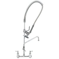 T&S Brass B-2278-ADF Pre-Rinse Unit, Includes 8" Wall Mount, Lever Handles, Add-On-Faucet, 1.15 GPM Spray Valve