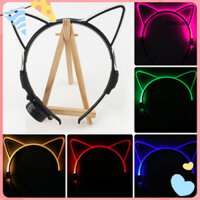 [Ts] Đèn LED Tai Mèo Dây Đeo Đầu Nhựa Có Thiết Kế Chống Trơn Trượt Nam Nữ Thanh Hộp Đêm Băng Đô Tóc Phụ Kiện Tóc