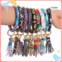 [Ts] Phụ Nữ Giả Da O Móc Chìa Khóa Vòng Tròn Tua Rua Vòng Tay Móc Khóa Vòng Tay