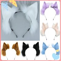 [Ts] Vòng Tóc Sang Trọng Trang Trí Tai Mèo Mũ Co Giãn Handmade Giả Động Vật Tai Khung Kim Loại Băng Đô Có Thể Uốn Cong Phụ Kiện Chụp Ảnh Halloween