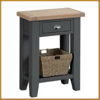 TT-TEL-CH + 01 Rỗ Cói : Tủ 1 Ngăn Kéo - Màu Than + Vàng Gỗ