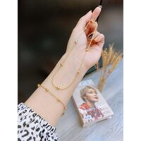 TT7416 - Set titan dây mì bi (dây chuyền, lắc tay - màu vàng)