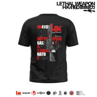 [Ttac] HK416 Áo thun Fatal Force 100% Cotton Cổ Tròn Nam Tay Ngắn Chiến Thuật Quân Sự Áo Thun
