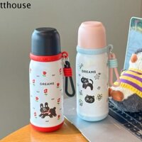 Tthouse Bình Nước Giữ Nhiệt Dễ Thương, Bó Ống Hút Thiết Kế Nơ Mèo Giữ Nhiệt Cốc Trà, Kawaii 500ml Thép Không Gỉ Hàn Quốc Bình Giữ Nhiệt Học Sinh