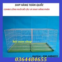 [TTT123] COMBO 2 LỒNG NUÔI CHIM CÂU KÈM KHAY HẤNG PHÂN-CHUỒNG MẠ KẼM NUÔI BỒ CÂU