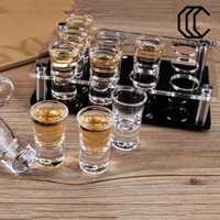 [TT]☼Wine Cup Holder High Stability Transparent Lightweight Square Heavy Base Shot Glass Rack