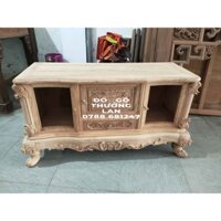 Tủ 1 Cục Kê Tivi Cánh Kính Và Cánh Đục KT Tủ 130x47x72 Chất Liệu Gỗ Gõ
