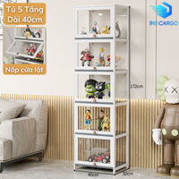 Tủ 5 tầng trưng bày Lego 4 Mặt Trong Suốt Giả Kính, Tủ Trưng Bày Decor, Tủ đựng trang trí lưu niệm, mô hình