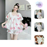 [Từ 50-75kg] Đồ bộ nữ bigsize BABY DOLL tay ngắn quần đùi chất liệu đũi xốp mịn mát, mã BBD001