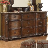 Tủ 9 ngăn kéo Tundo màu nâu mặt đá hoa cương 178 x 51 x 99 cm