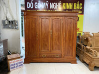 Tủ Áo 3 buồng 4 cánh mẫu trơn (gỗ hương đá)