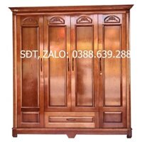 Tủ Áo 4 Cánh Gỗ Xoan Đào , tủ gỗ đựng quần áo , tủ áo 1m8