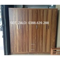 Tủ áo gỗ mdf phủ melamin ngang 2m cao 2m