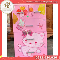 Tủ áo nhựa 4 tầng Bite hồng Quy Phúc cho bé gái, tủ đựng quần áo cho trẻ em, tủ quần áo trẻ em tồn kho