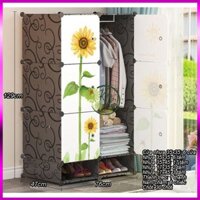 Tủ áo quần nhựa lắp ghép đa năng 6 ô sở hữu giá giày sâu 47cm (phổ thông mẫu mã, hình dáng lựa chọn) (Kiều Hoa Store)