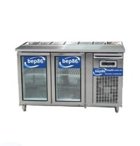 Tủ Bàn Lạnh 2 Cánh Kính Quạt Gió 1.5m