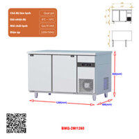 Tủ bàn mát quạt gió 2 cánh BMQ-2MI1260