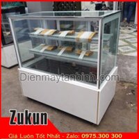 Tủ bánh kem cũ Zukun 3 tầng 1m2 giá rẻ (Đá trắng)
