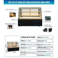 Tủ bánh kem NEWCOOL 3 tầng 1m5 M760A (kính cong) - (Gía bán chưa bao gồm phí Newsun vận chuyển)