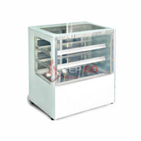 Tủ bánh ngọt mini kính vuông 70cm ốp đá  Snow Village GB-100V